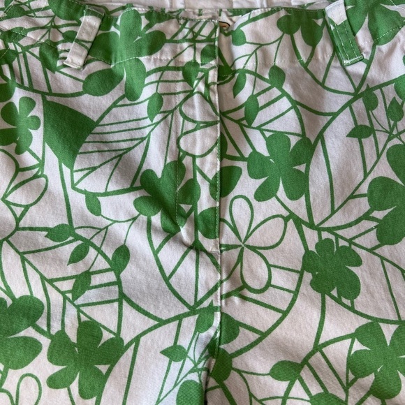 2/$30 Talbots Shorts Stretch Green and White Floral SZ 14 - Picture 2 of 13